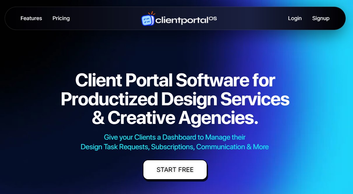 ClientPortalOS Home page image