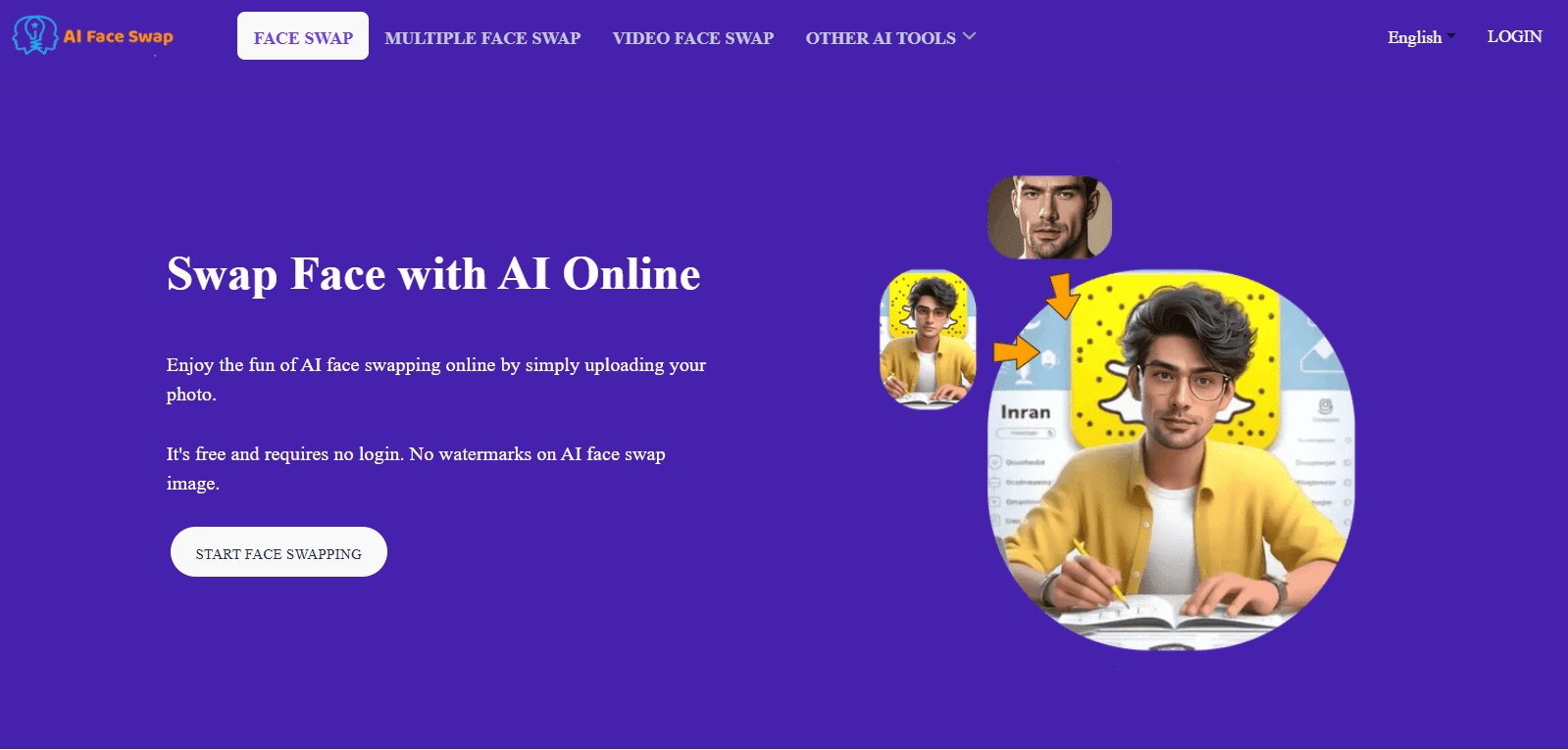 Homepage of AIFaceswap