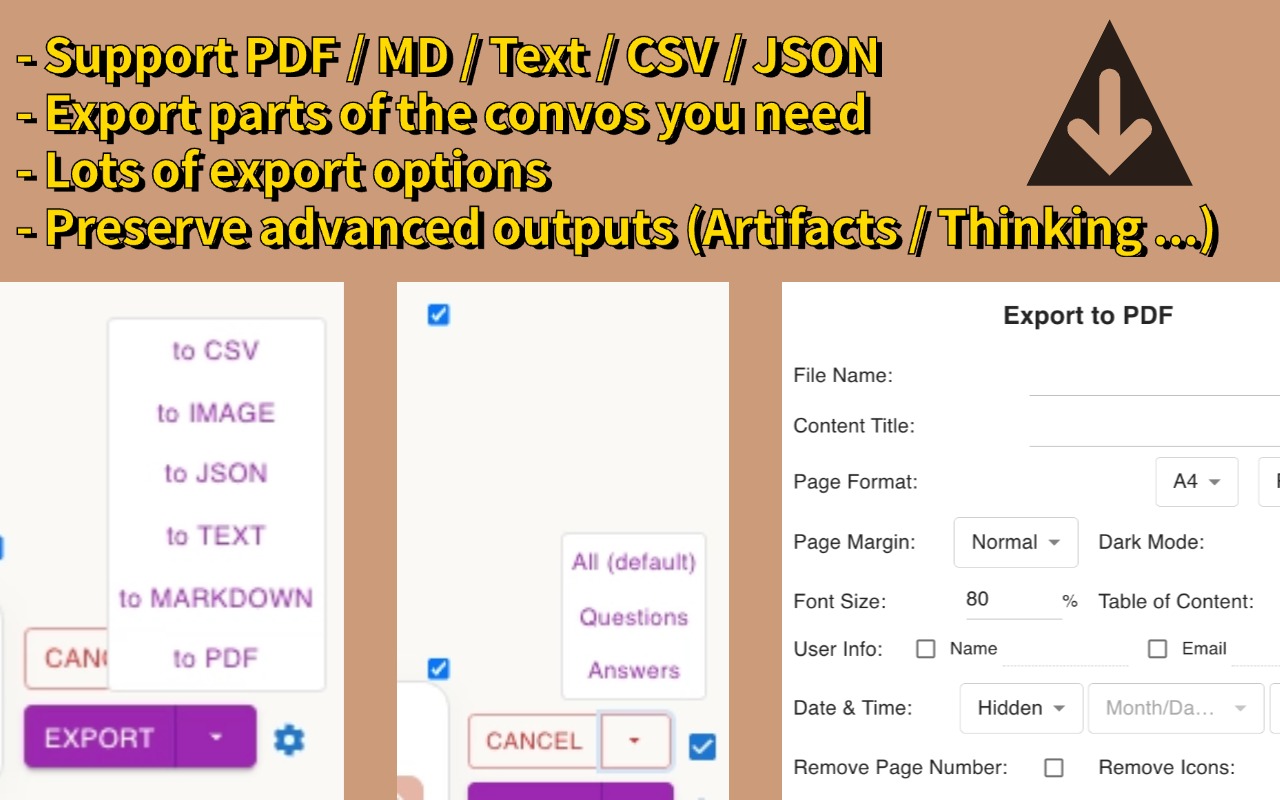 Claude Exporter: Save Claude as PDF, MD and more