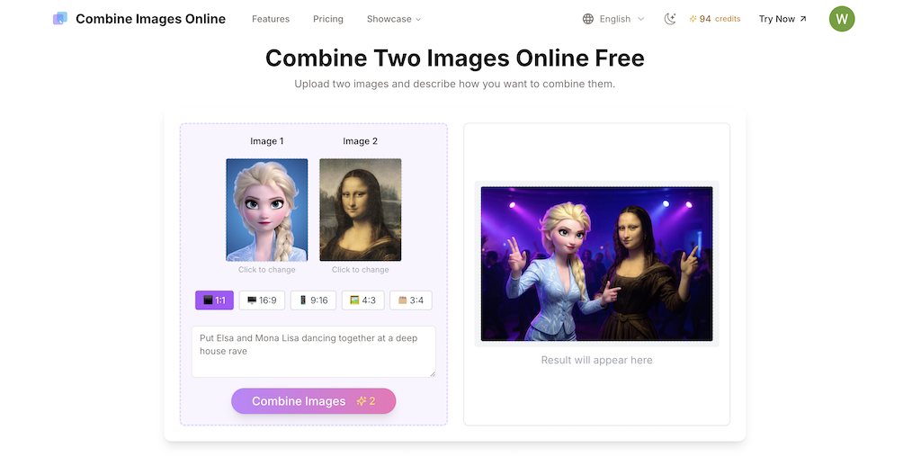 Combine Images Tool screenshot
