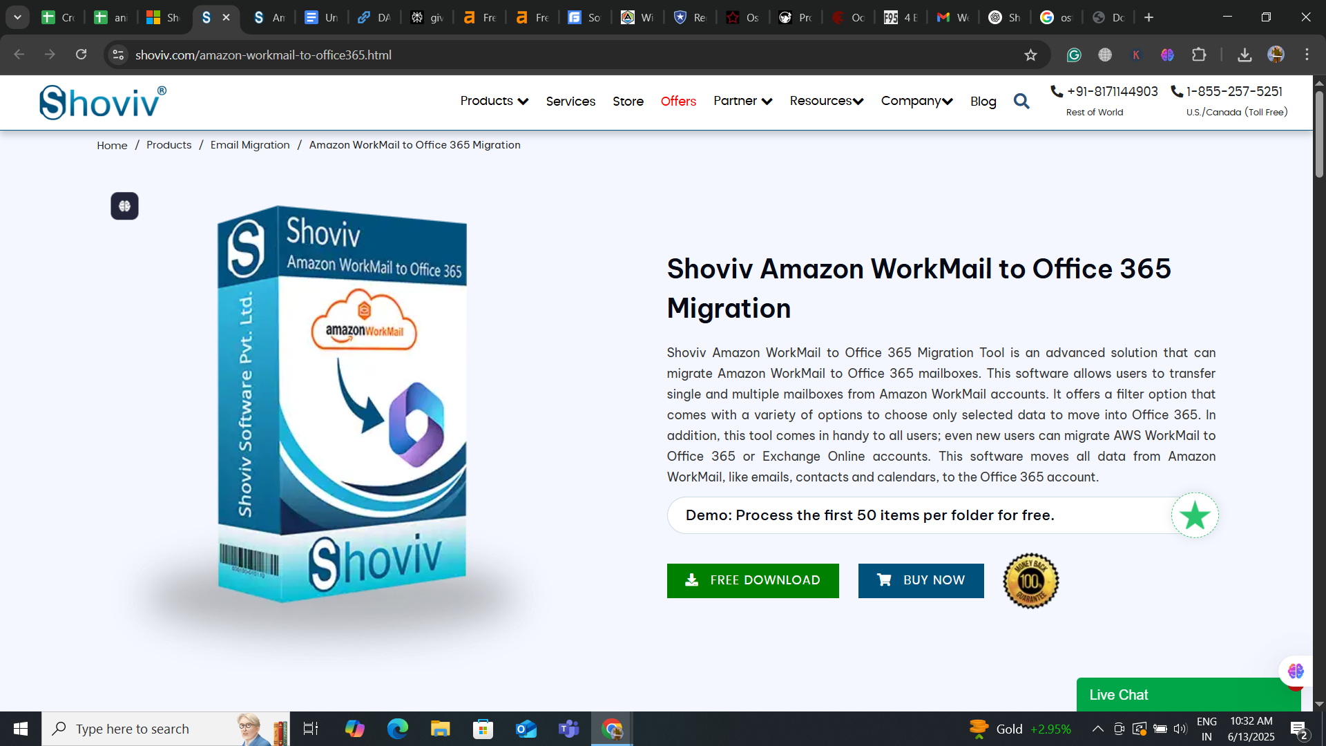 Shoviv Amazon WorkMAil to Microsoft 365 tool