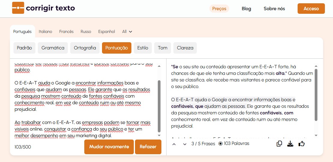 Corrigir texto analiza el texto ingresado y corrige errores gramaticales y ortográficos al instante con inteligencia artificial.