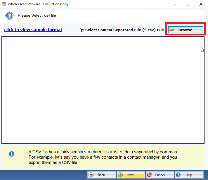 WholeClear CSV to VCF Converter