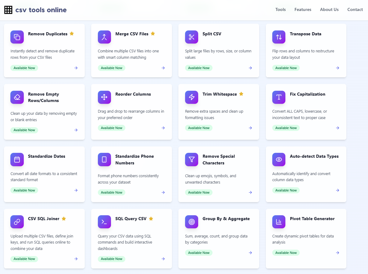 CSV Tools Online