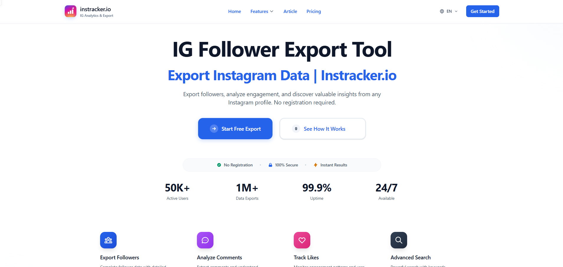 IG Follower Export Tool - Instracker.io