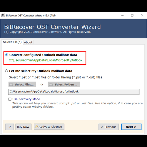 BitRecover OST to PST Converter