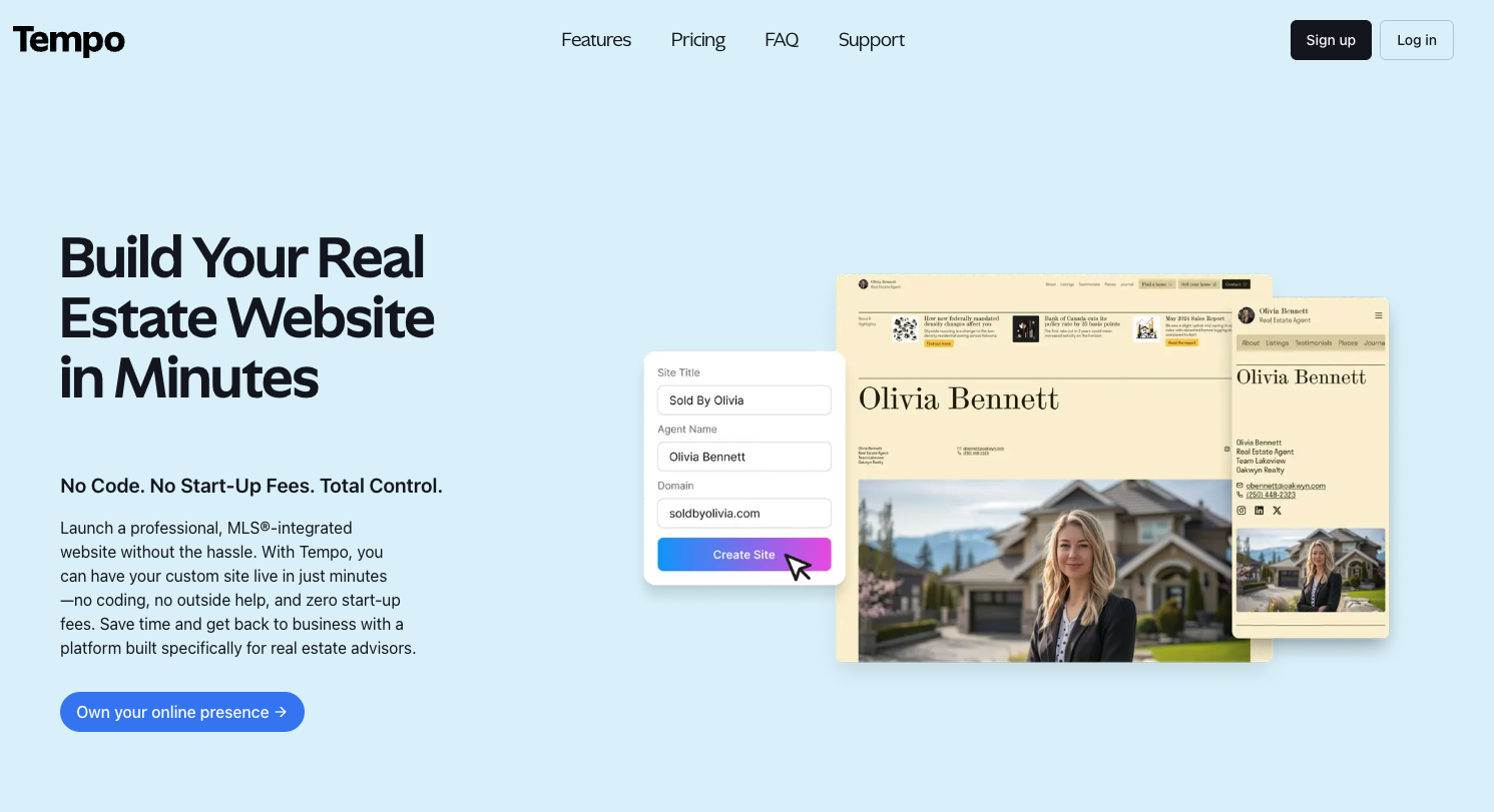 Tempo - Real Estate Website Builder