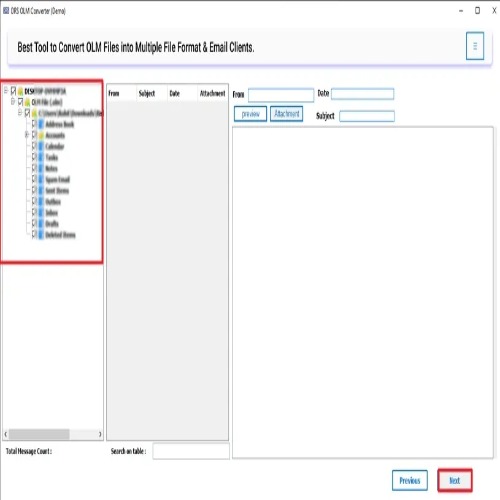 DRS Softech OLM to PDF Converter