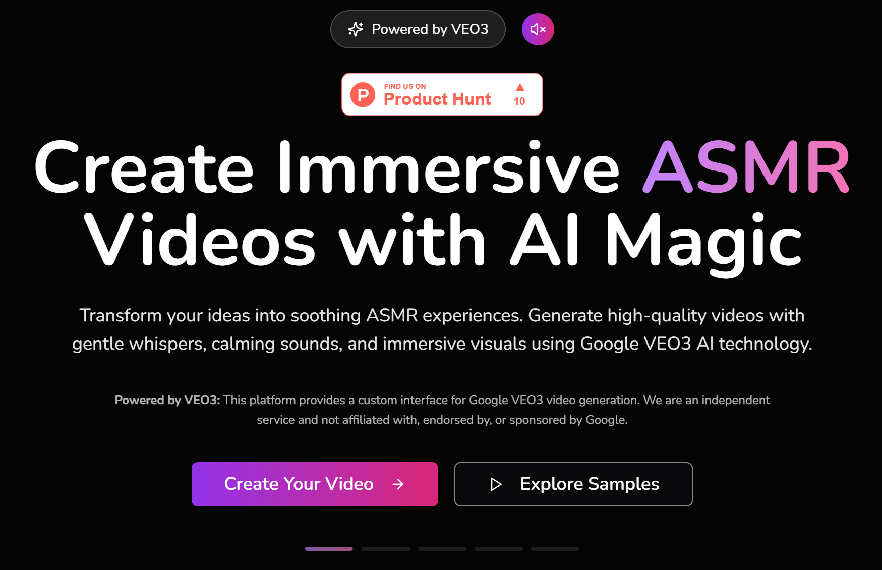 asmrvideo.cc AI-generated ASMR videos screenshot