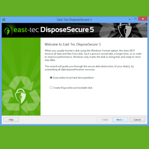 Use this module to wipe local drives and removable disks from Windows or create bootable media to run DisposeSecure on multiple systems simultaneously