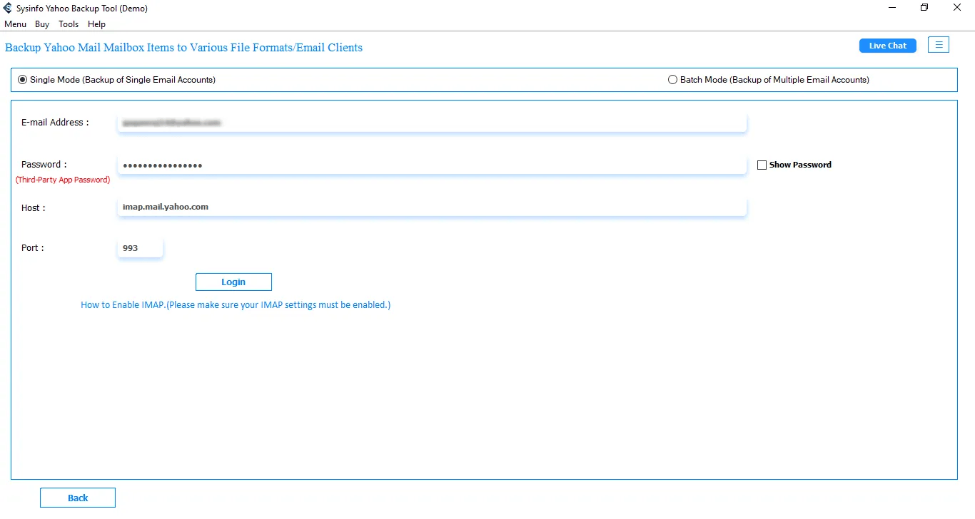 Yahoo Backup Tool