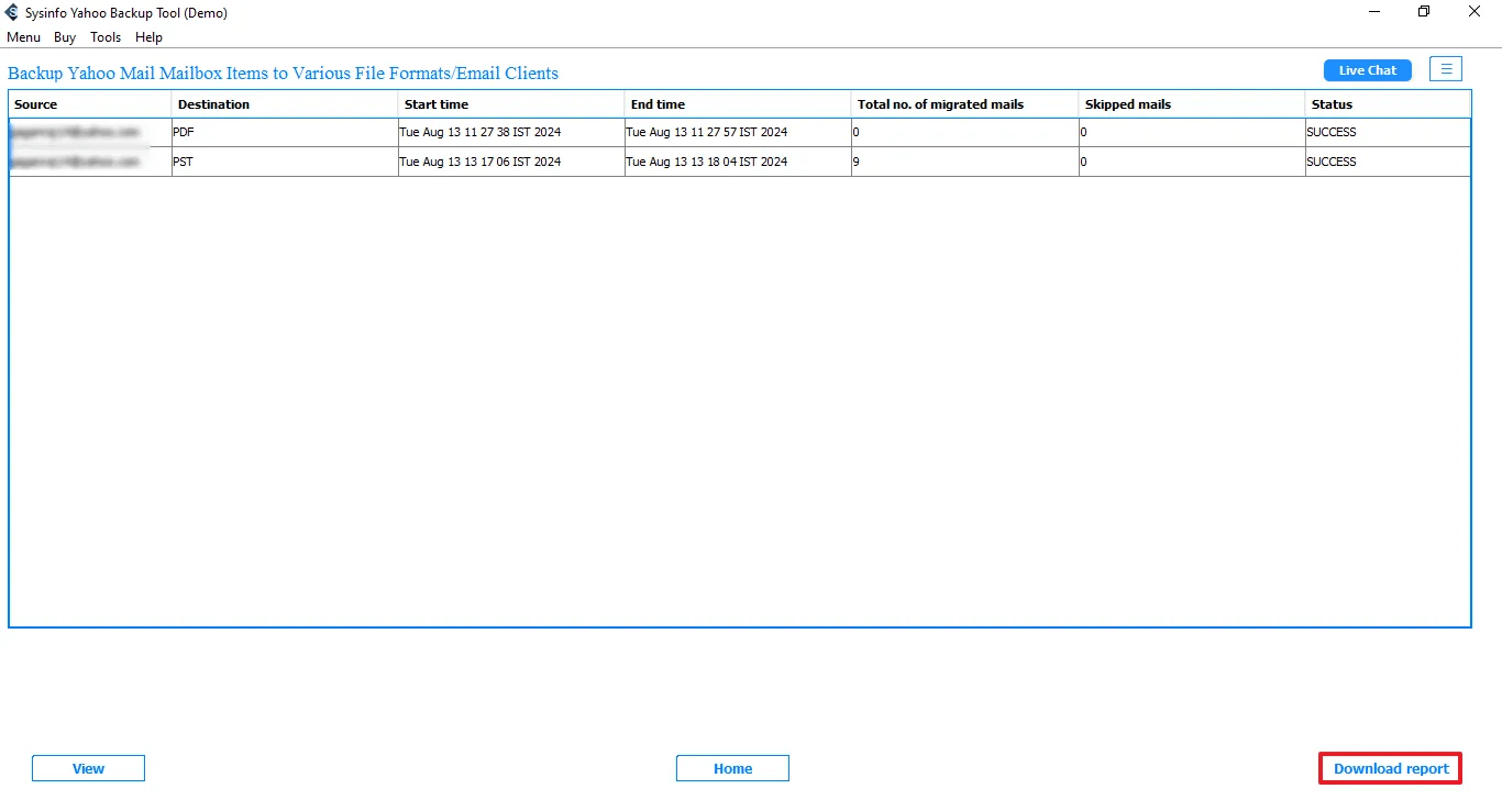 Yahoo Backup Tool