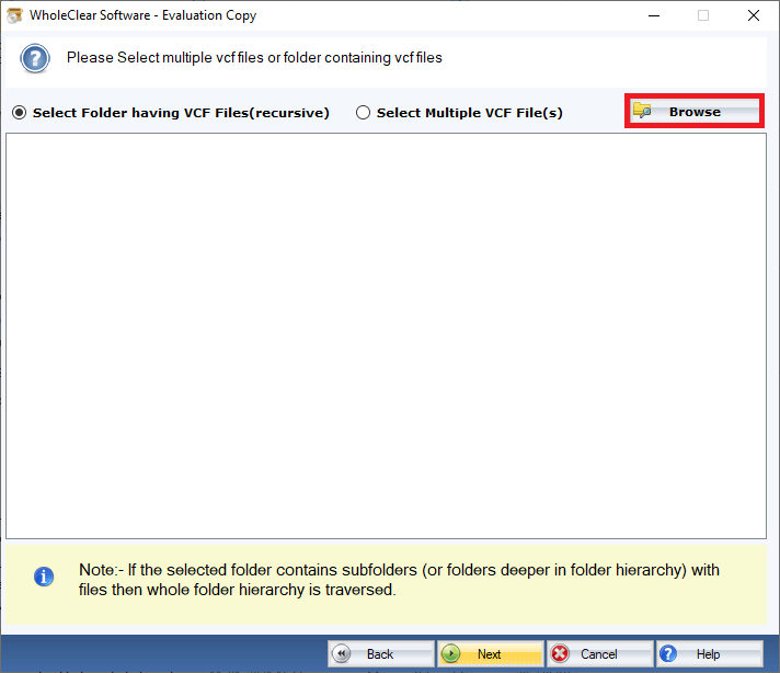 WholeClear Merge vCard Software screenshot