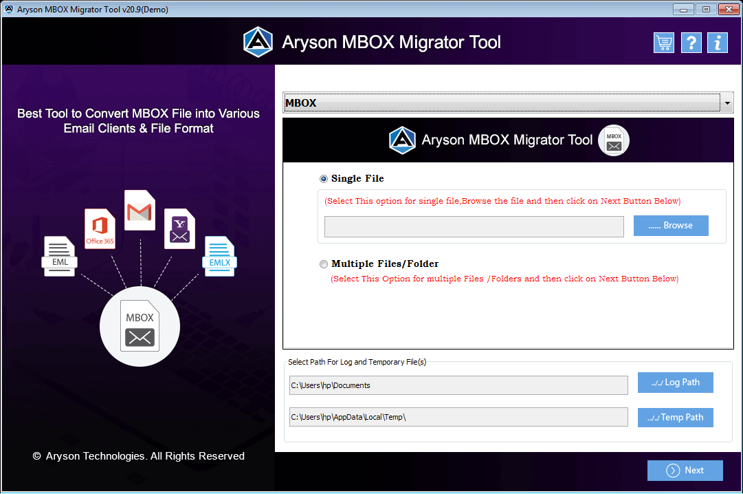 Convertertools MBOX Migrator Tool