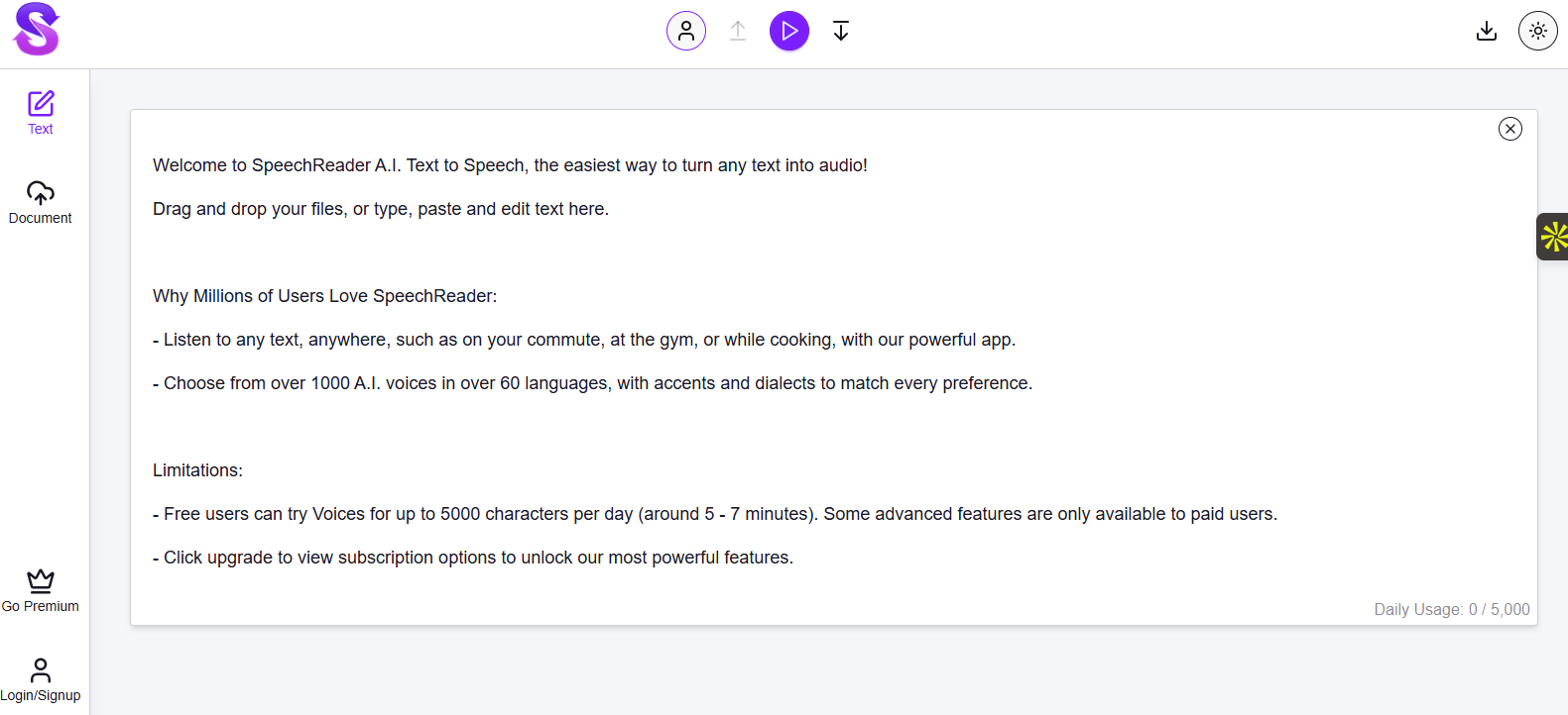 Speech Reader screenshot