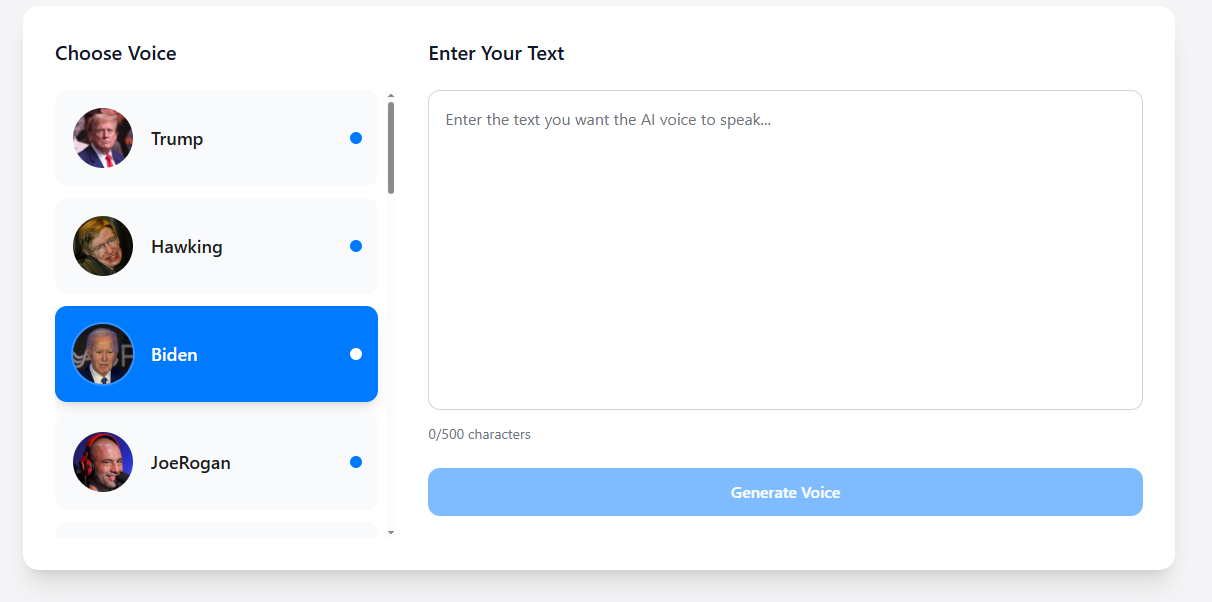 AI Voice Generator screenshot
