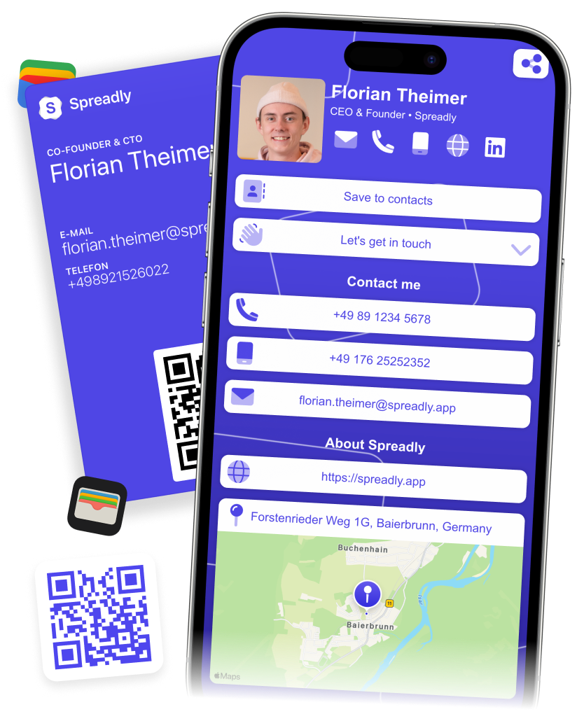 Spreadly Digital Business Cards screenshot