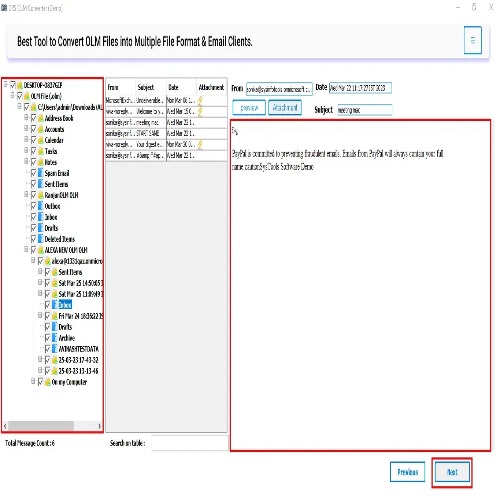 DRS Softech OLM to PST Converter Tool