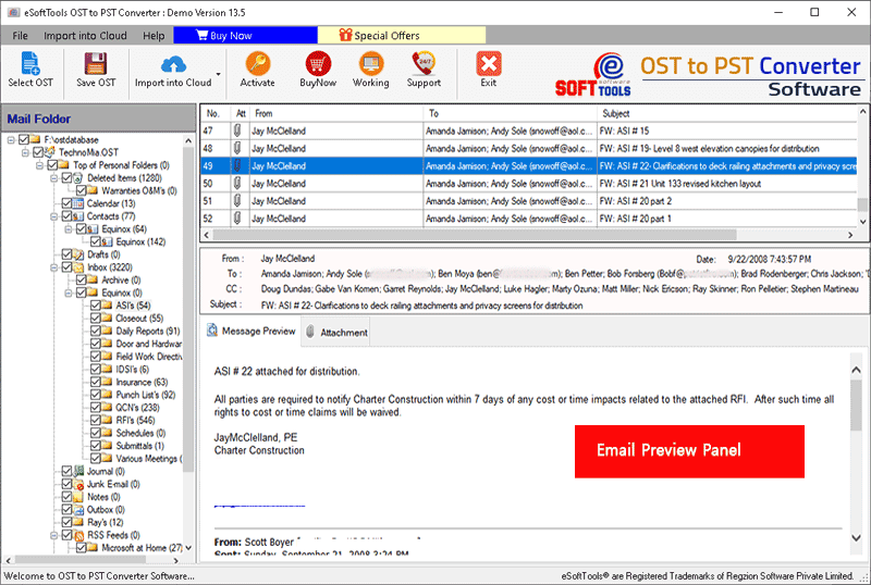 eSoftTools OST to PST Converter Software