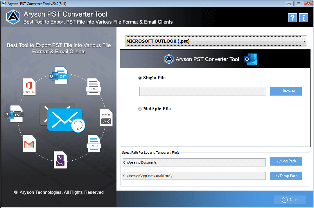 Convertertools Outlook PST Converter screenshot
