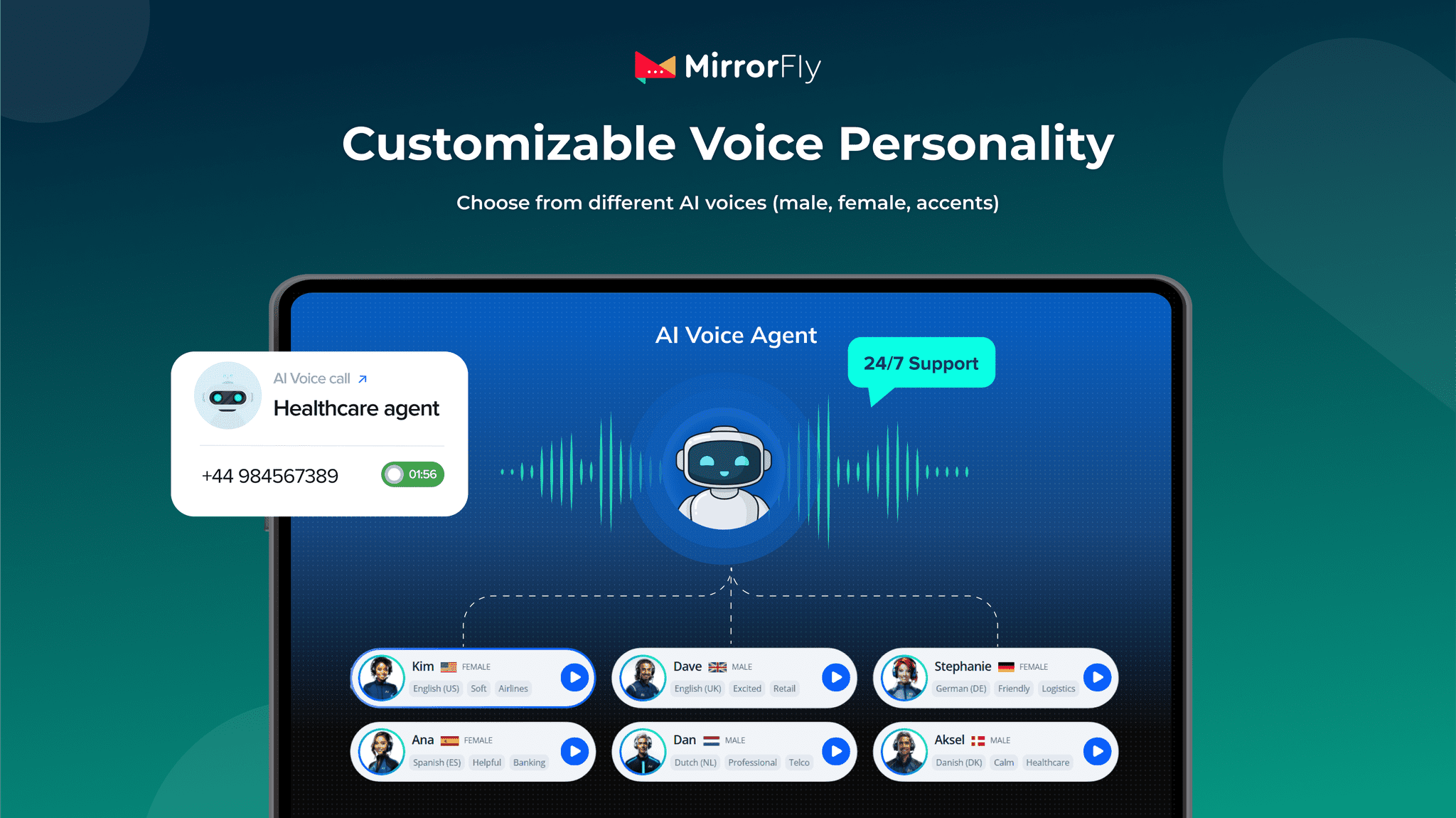 MirrorFly AI Voice Agent Solution