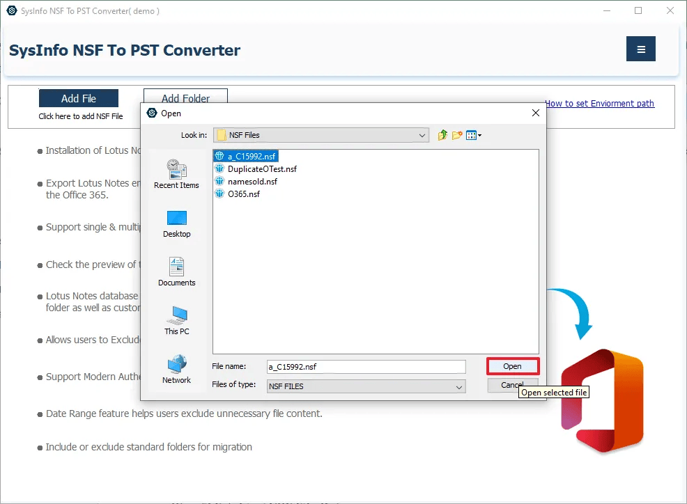 SysInfo NSF to PST Converter