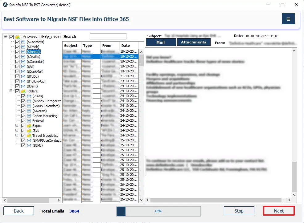 SysInfo NSF to PST Converter