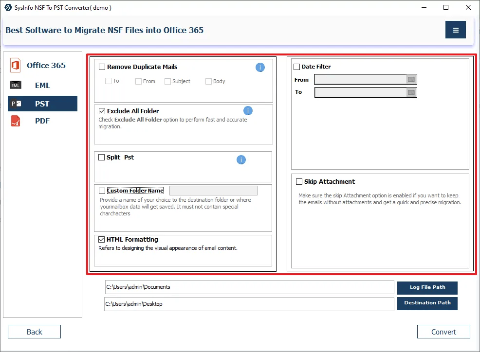 SysInfo NSF to PST Converter