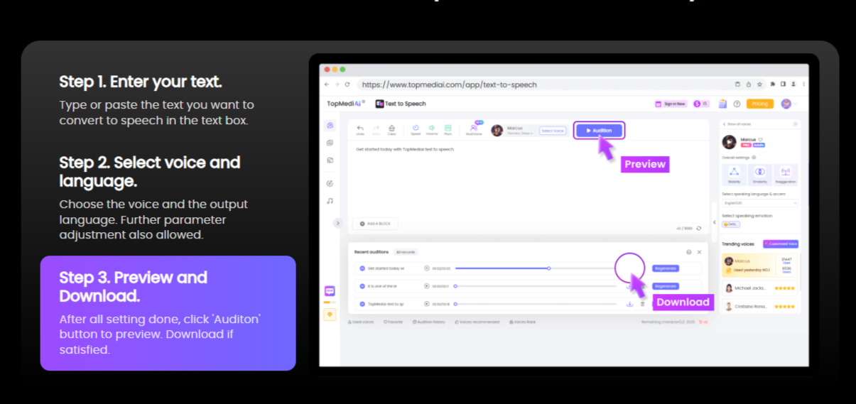 Topmediai - Text to Speech