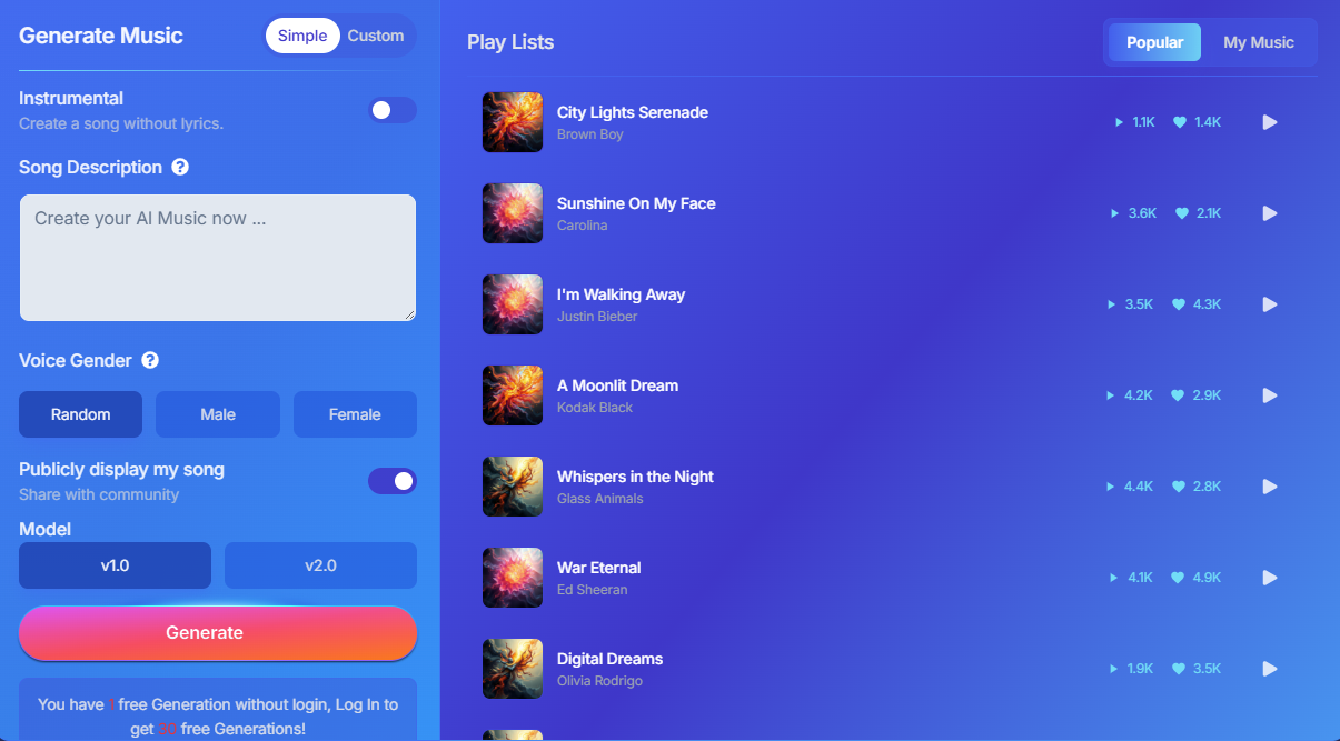 Musick AI screenshot