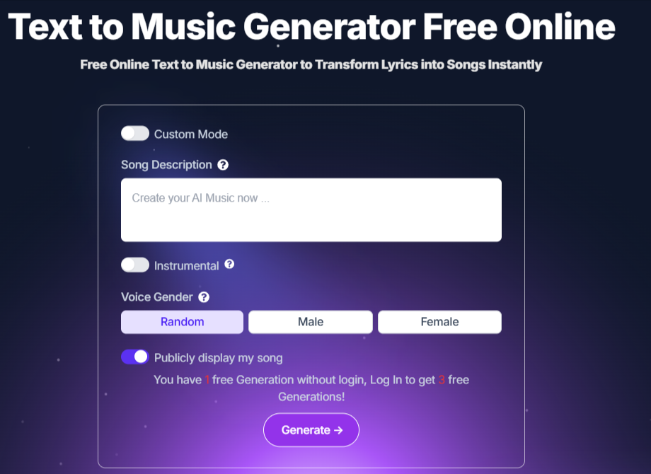 To Music AI screenshot
