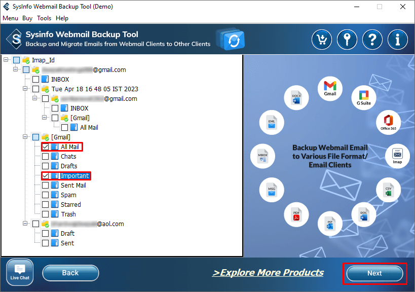Sysinfo AOL Mail Backup Tool