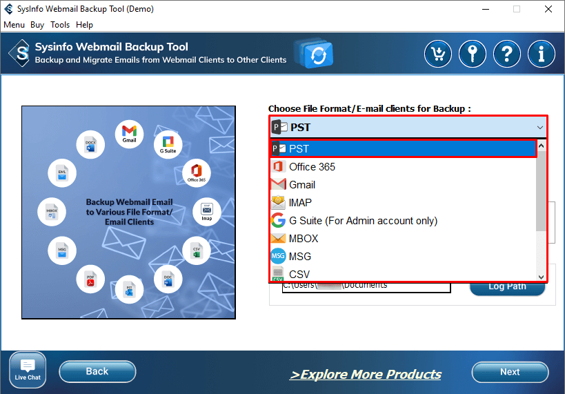 Sysinfo AOL Mail Backup Tool