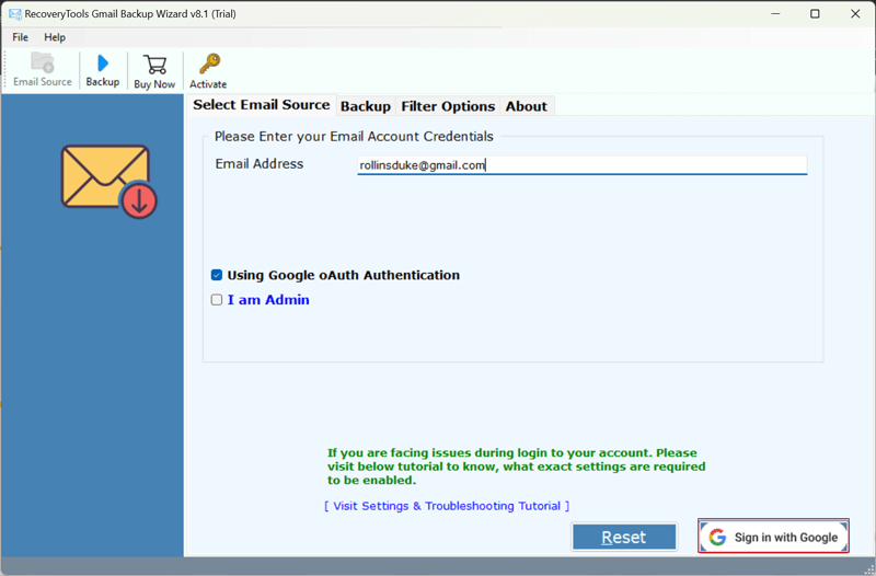 RecoveryTools Gmail Backup Tool 