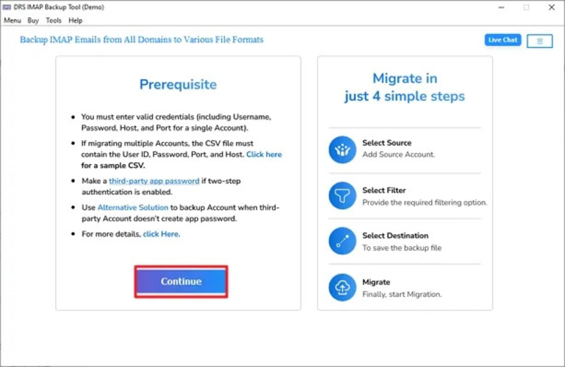 CloudMigration IMAP Backup Tool
