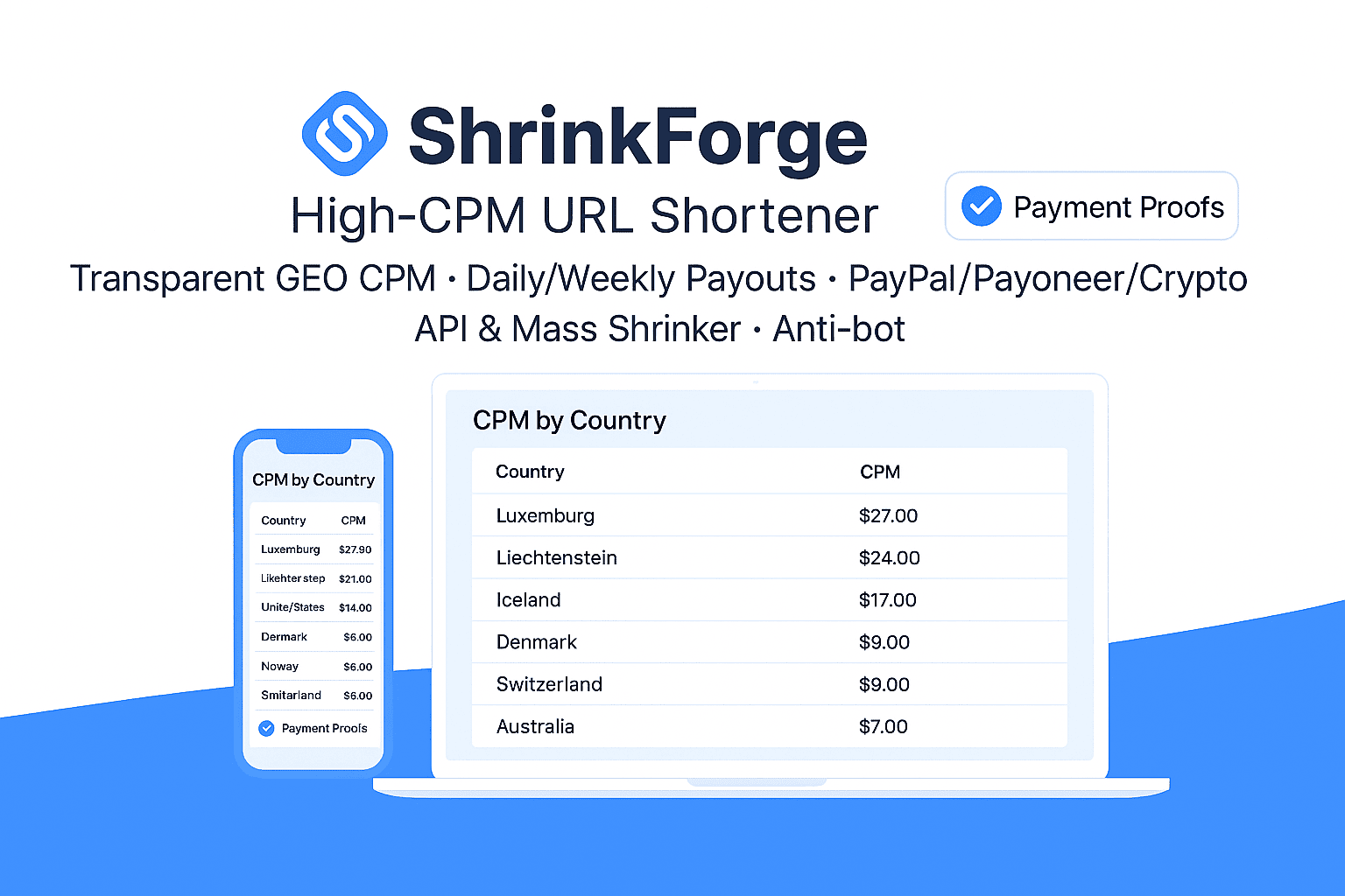 Shorten URLs & earn money
