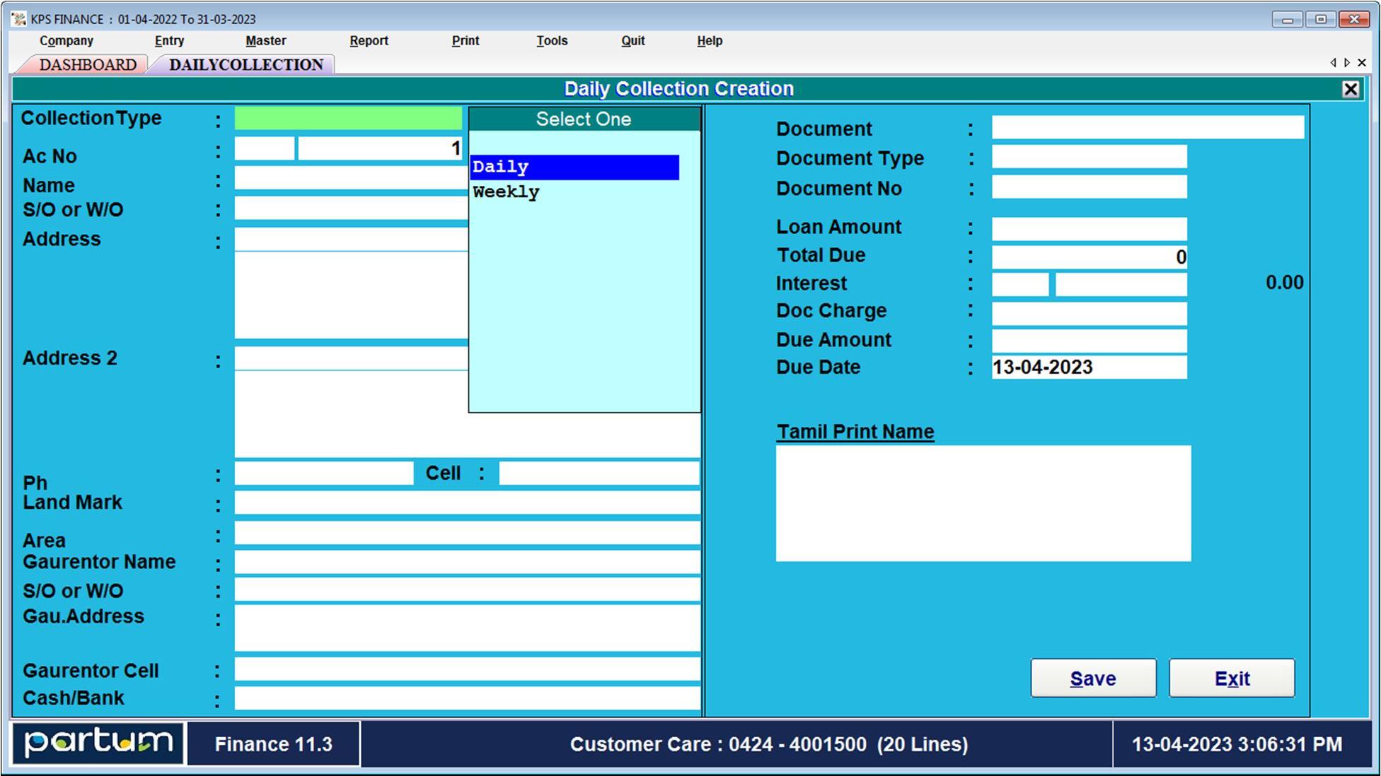 Partum Finance Management Software