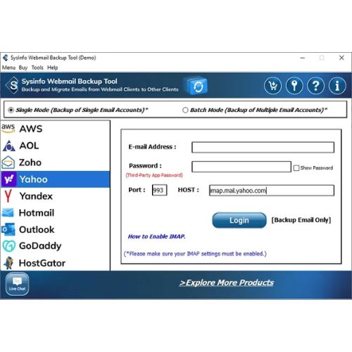 SysInfo Webmail Backup Tool