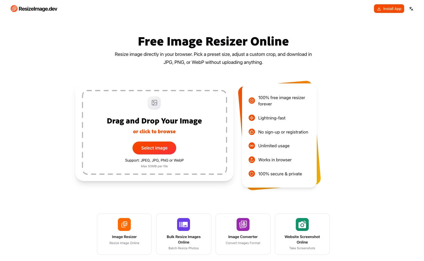 Free online tool to resize image