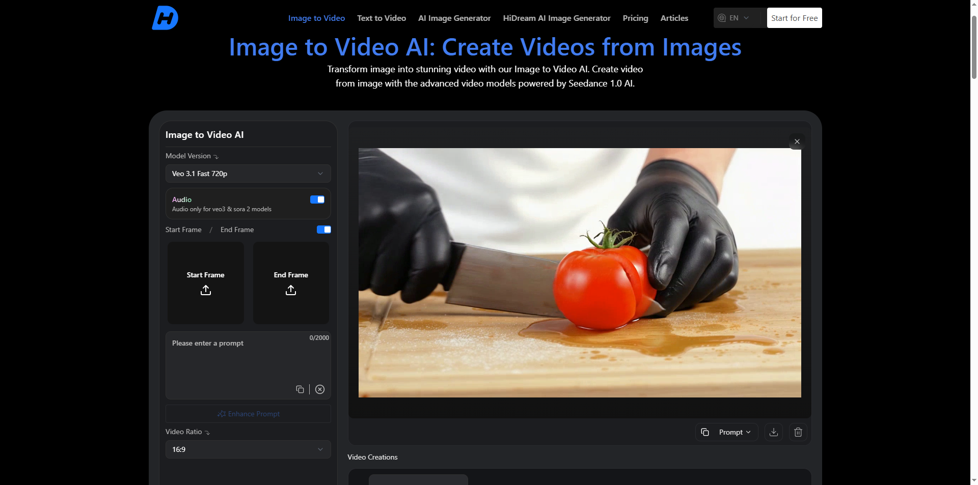 Heydream AI Image to Video screenshot