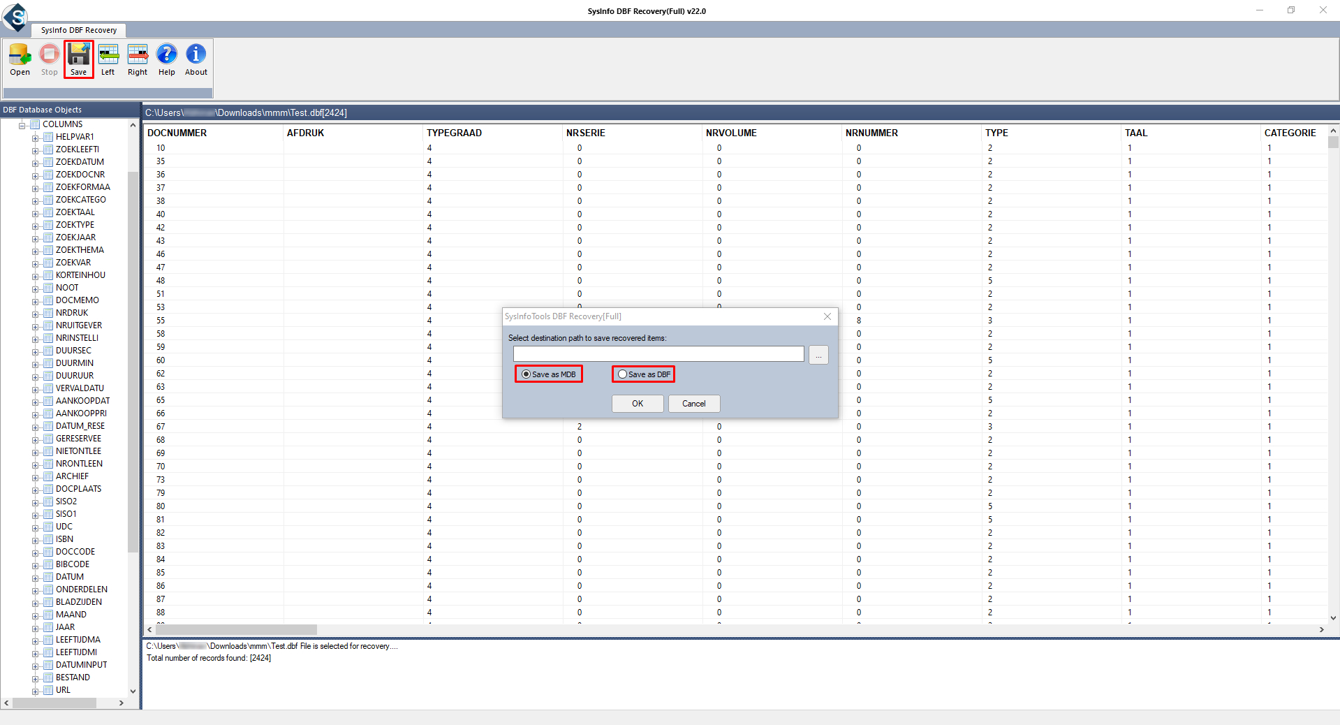 SysInfo DBF Repair Tool