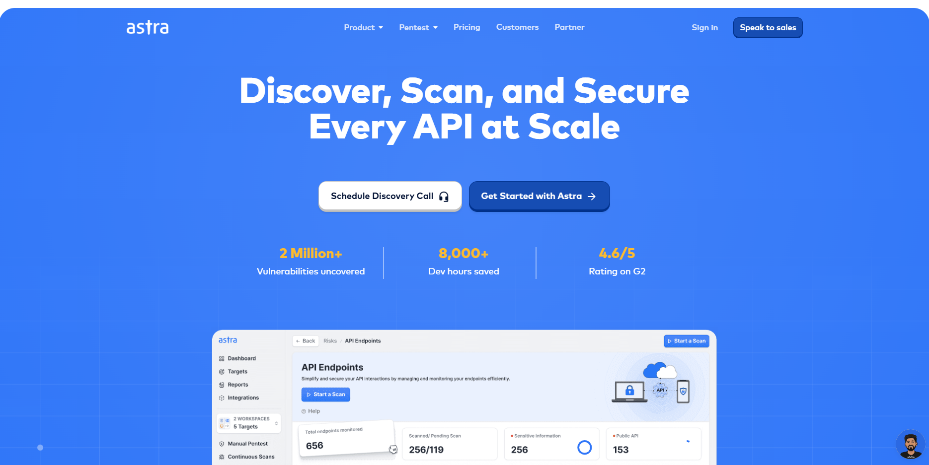 Astra API Security Platform screenshot