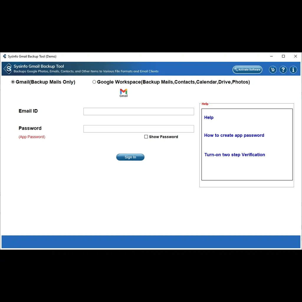 MailConverterTools Gmail Backup Tool screenshot