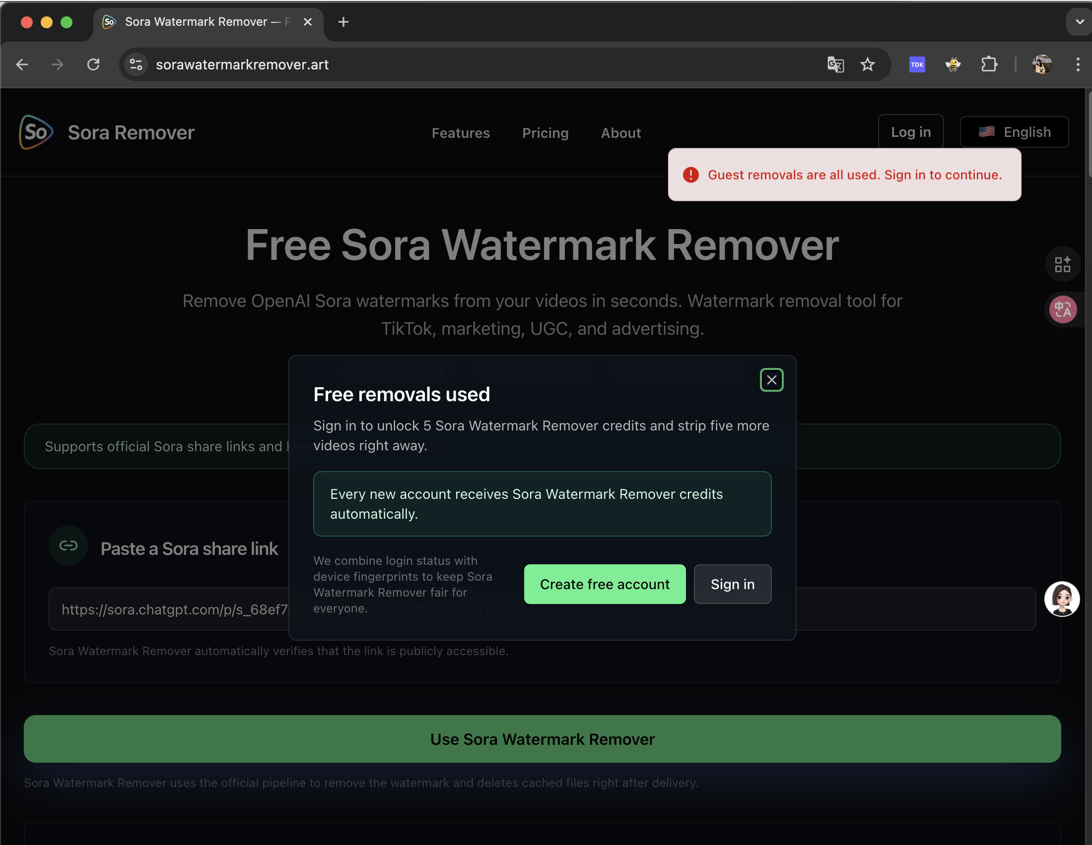 Sora Watermark Remover