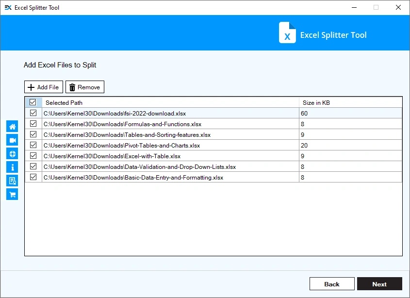 EmailXport Excel Splitter