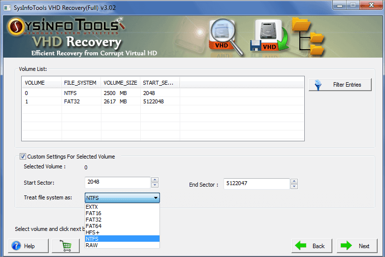 SysInfo VHD Recovery Tool