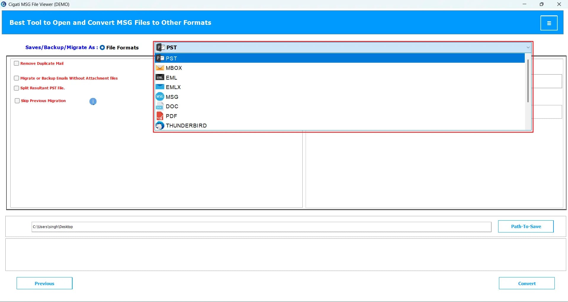 Cigati MSG File Viewer