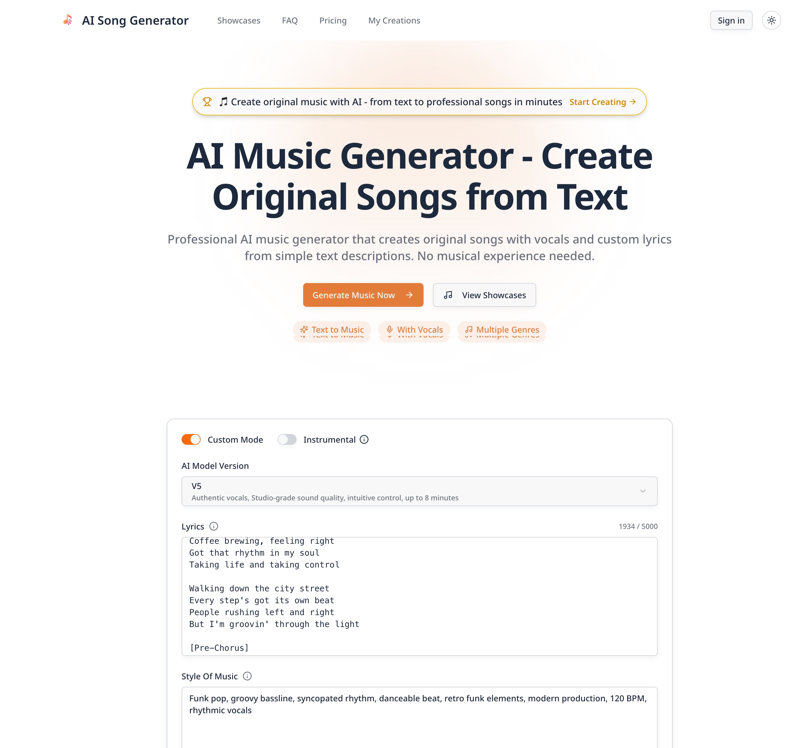 AI Music Generator - Create Songs from Text  screenshot
