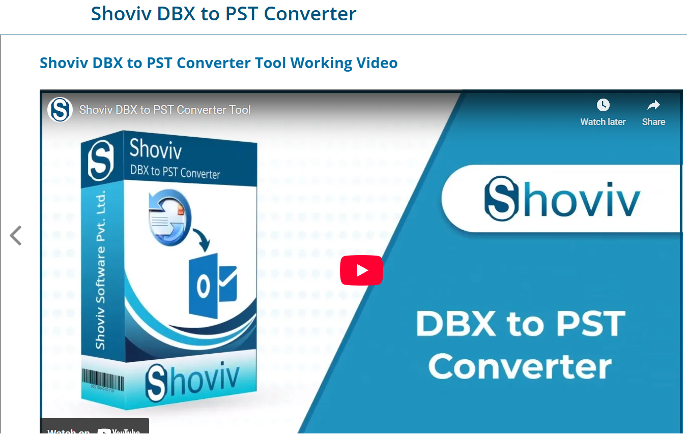 Shoviv DBX to PST Converter