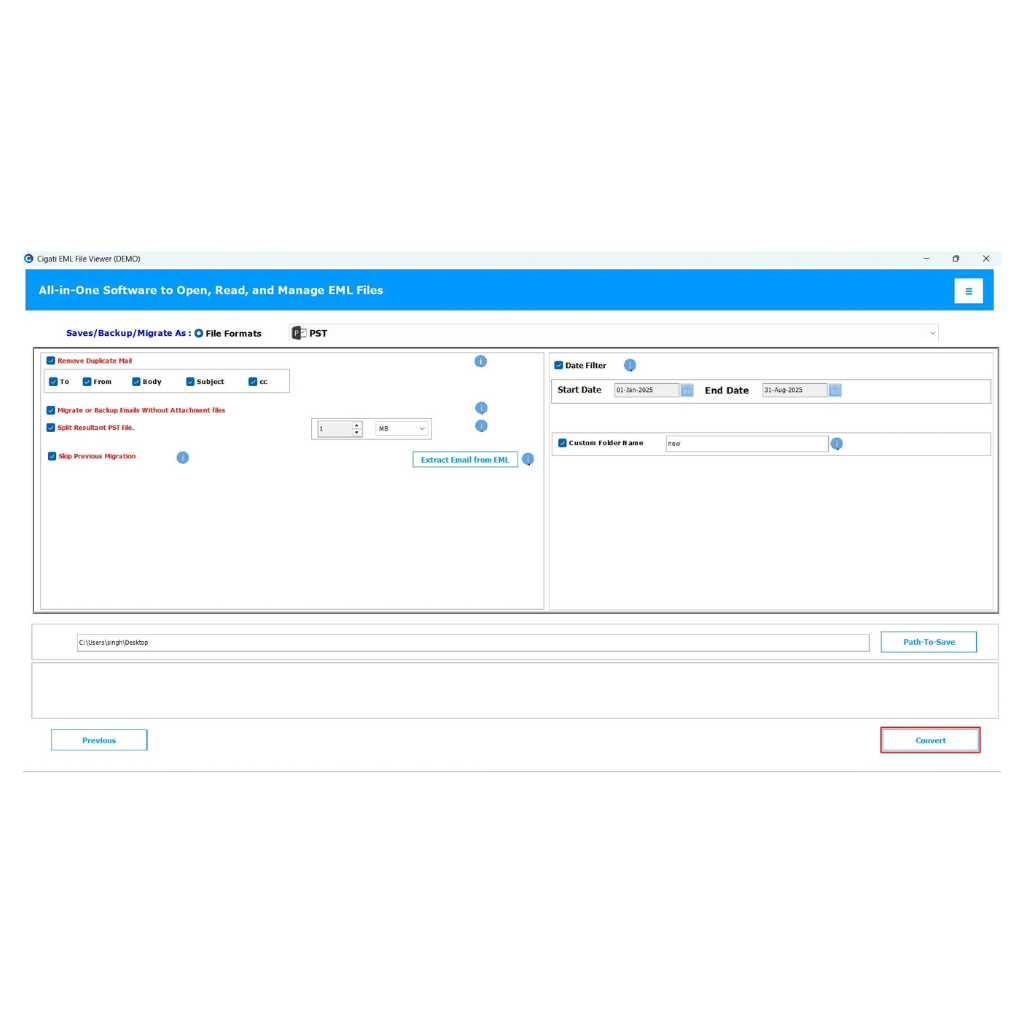 Cigati EML File Viewer